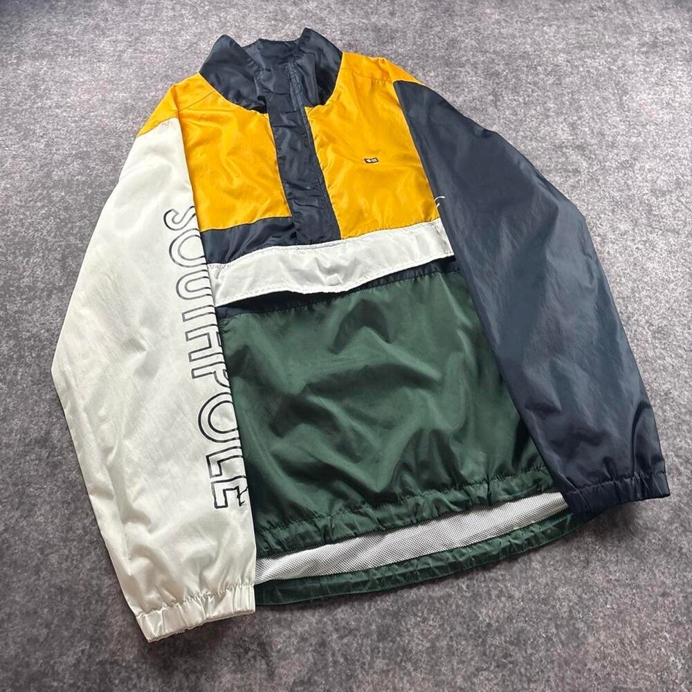 Vintage Y2K Southpole Men’s M Colorblock Half Zip Windbreaker Anorak